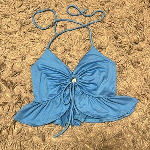 Blue Crop Top